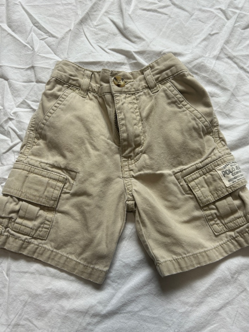 Boys 6 M Polo Jeans Co. Ralph Lauren Beige Cargo Shorts